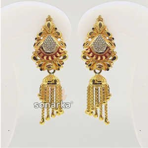916 gold indian jumkha for ladies