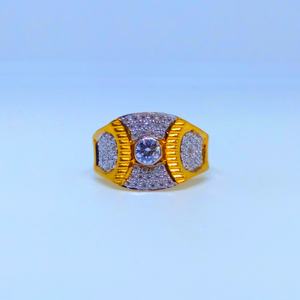 22 KT 916 Hallmark Fancy diamond gents ring