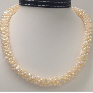 Freshwater Cream Button Pearls Jaali Rassi Ma