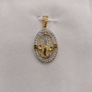 Gold Gents CZ Pendant