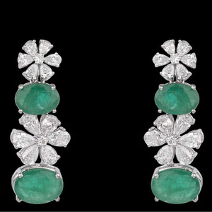 Diamonds and Emeralds Earrings JSJ0161