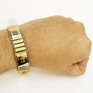 18 Kt Real Solid Yellow Gold Men's Bracelet 4