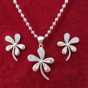 925 silver flower design mate finish chain pe
