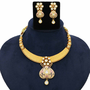 916 Gold Beautiful Pearl Light-weight Necklac