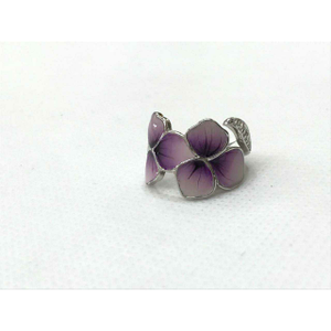 92.5 Sterling Silver Purple Coloue Flower Rin