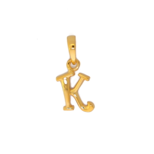 22k yellow gold pendant plain alphabet k