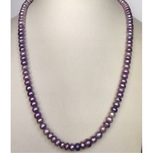 Freshwater purple flat pearls strand JPM0115