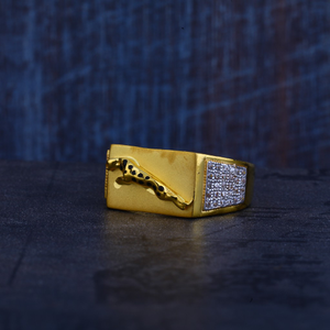Mens Gold Cz Ring-MR313