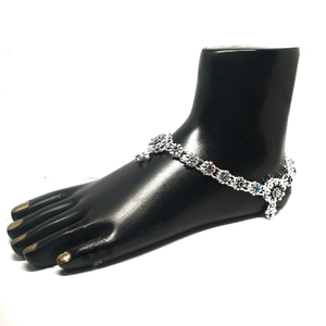 Multipal Flower Shaped Bridal Silver Anklet P