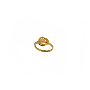 Round Design Diamond Ring In 22K Gold MGA - L