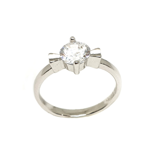 925 Sterling Silver Solitaire Diamond Ring MG