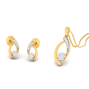 22k gold cz bloom n shine pendant set