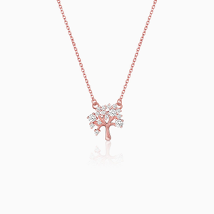Rose gold tree of life necklace