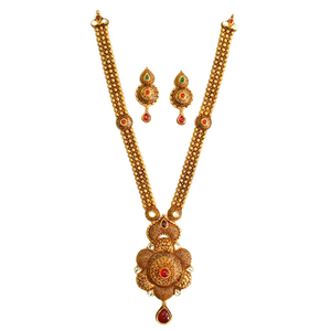 22k Gold Flower Shaped Antique Rajwadi Neckla