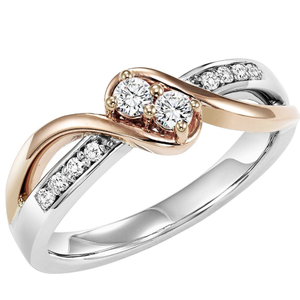 Two tone designer diamond ring