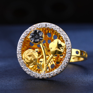 916 Women's Gold Delicate  Cz Hallmark Ring L