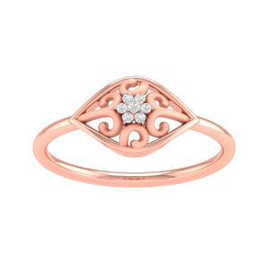 18k rose gold real diamond fancy ring mga - s