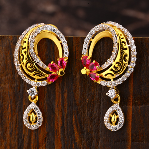 22KT  Gold CZ Designer Ladies Earring LFE402