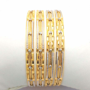 Gold Hallmark Plain + Tar Mani Bangle - Sml70