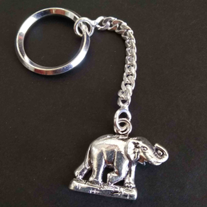 Silver elephant keychain for  bike / car  key