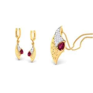 22k gold cz amara pendant set