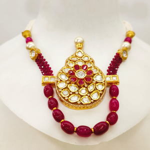 Hand made antique ruby necklace set for women