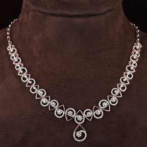 18kt rose gold designer diamond fancy necklac