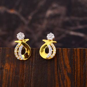 916 Gold Ladies Diamond earring LFE516