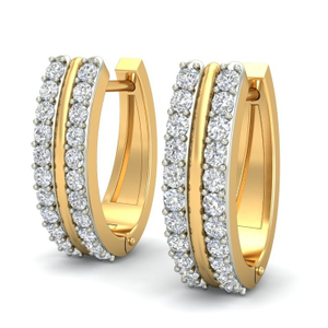 Gold floral daily wear earrings ber 035