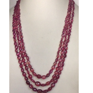 Natural pink glass filled ruby oval aweja nec