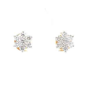 Seven diamond star stud in 18k hallmark yello