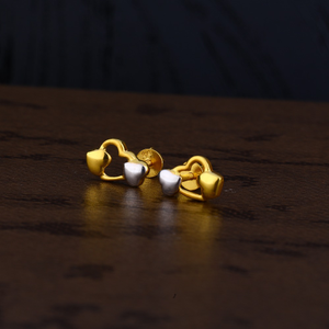 Ladies 22k Gold Plain Earring -LPE153