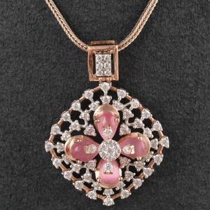 18kt rose gold diamond pendant 