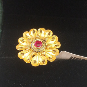 916 Gold Designer Flower Design Ring