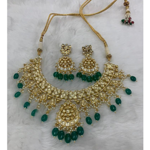 Imitation Green Stone Necklace Set For Weddin