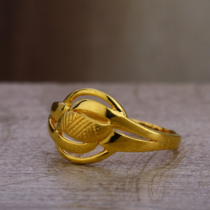 22KT  Gold  Plain Fancy Ladies Ring LPR408