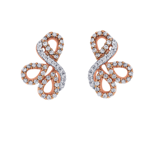 uneven pattern rosegold studs