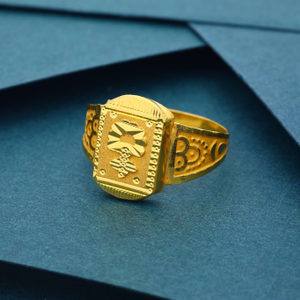22k 916 Light weight Fancy Gold Ring For Mens