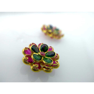 22kt gold colorful gold earring