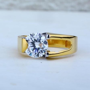916 Gold Singal Stone Gents Ring RH-GR102