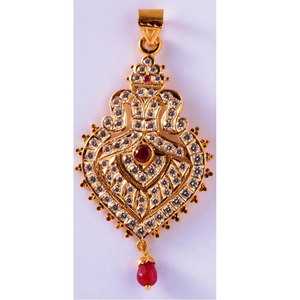 22kt gold Close setting cz light weight penda
