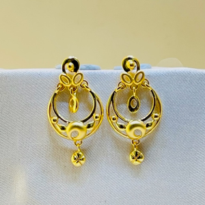 22k yellow gold traditional chandbali plain e