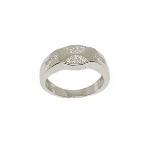 925 Sterling Silver Designer CZ Diamond Ring 