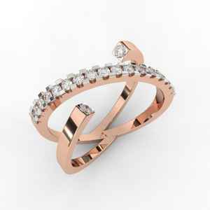 Serene Streaks Lab Grown Diamond Ring