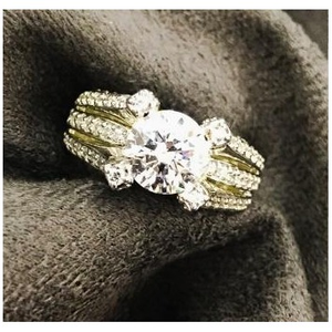 9KT Classic Swarovski Ladies Ring