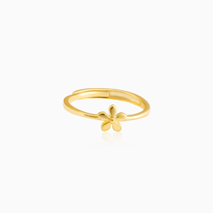 Golden tiny flower ring