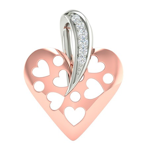18k rose gold white gold real diamond heart s