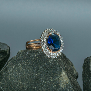 Blue sapphire &Real diamond