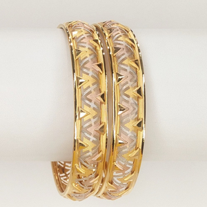 22KT Gold Hallmarked Bangles With Rhodium