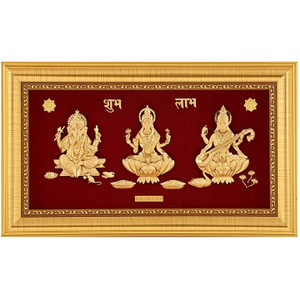 22k gold leaf ganeshji-laxmiji-saraswatiji fr